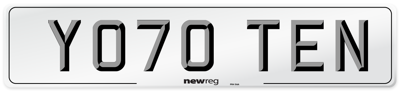 YO70 TEN Number Plate from New Reg